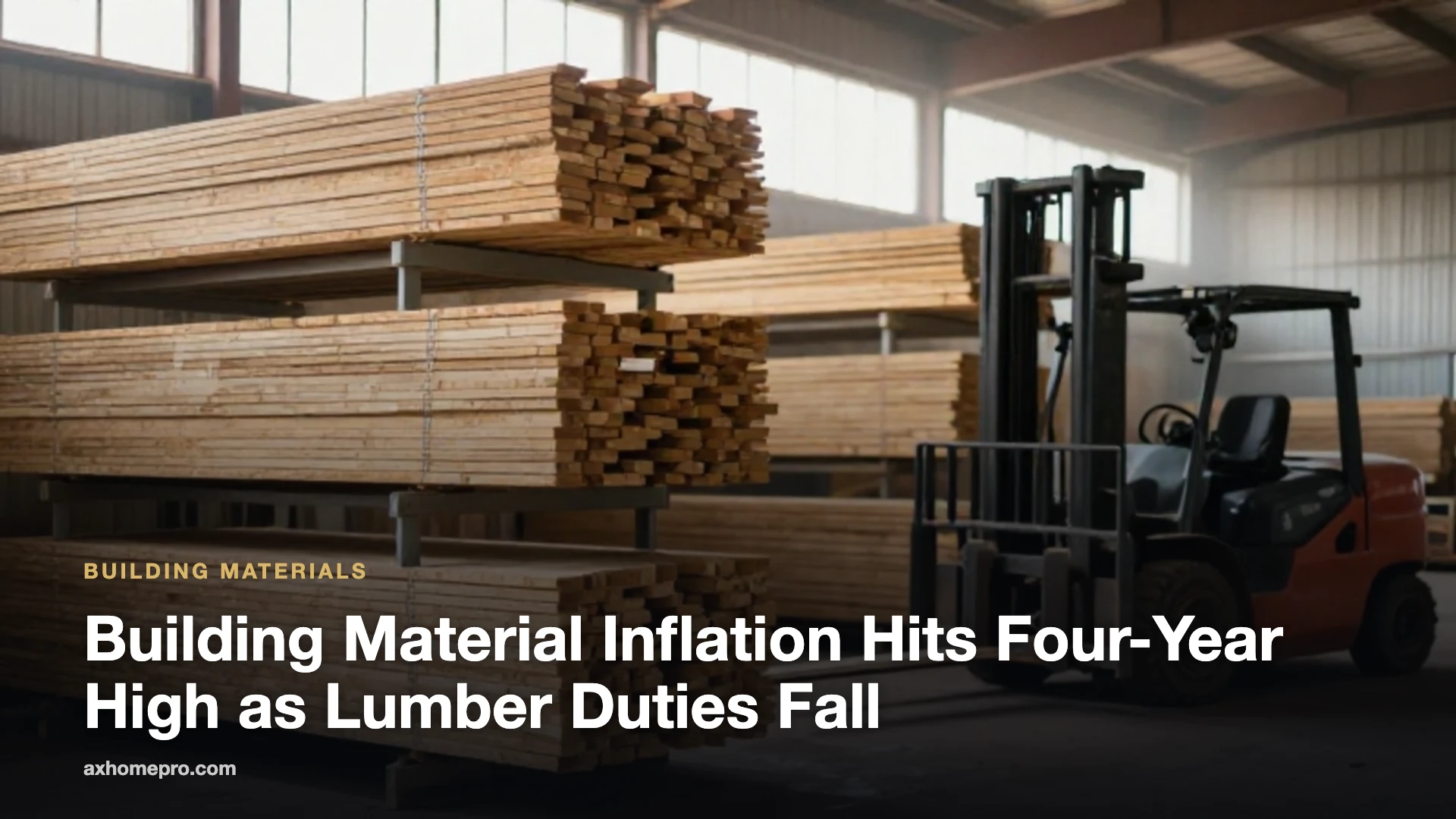 Building Material Inflation Hits Four-Year High as Lumber Duties Fall